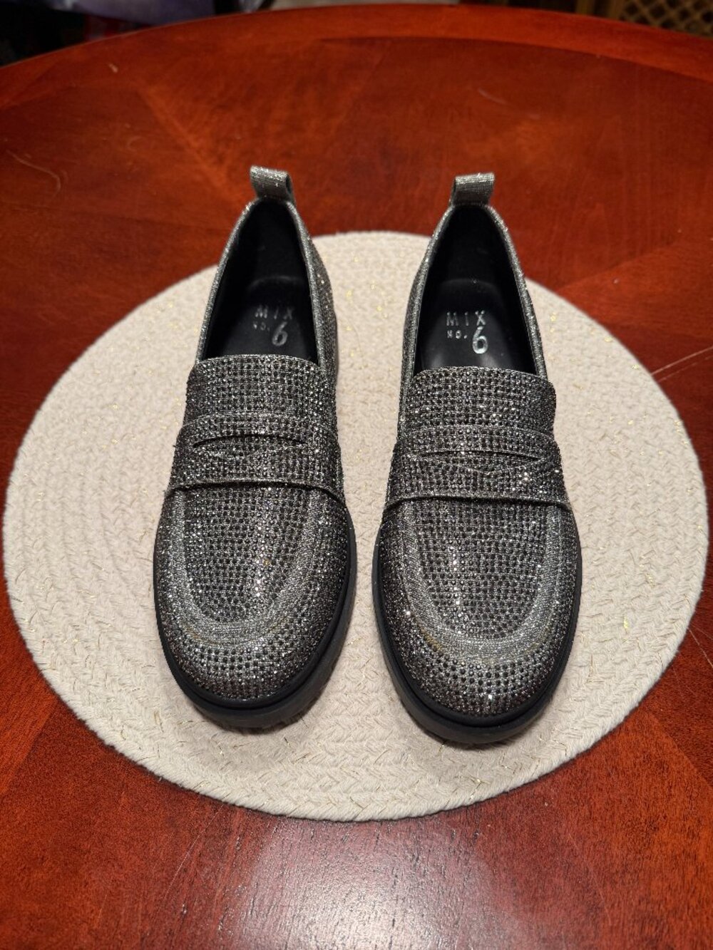 Mox No. 6 Silver Sparkle Loafers